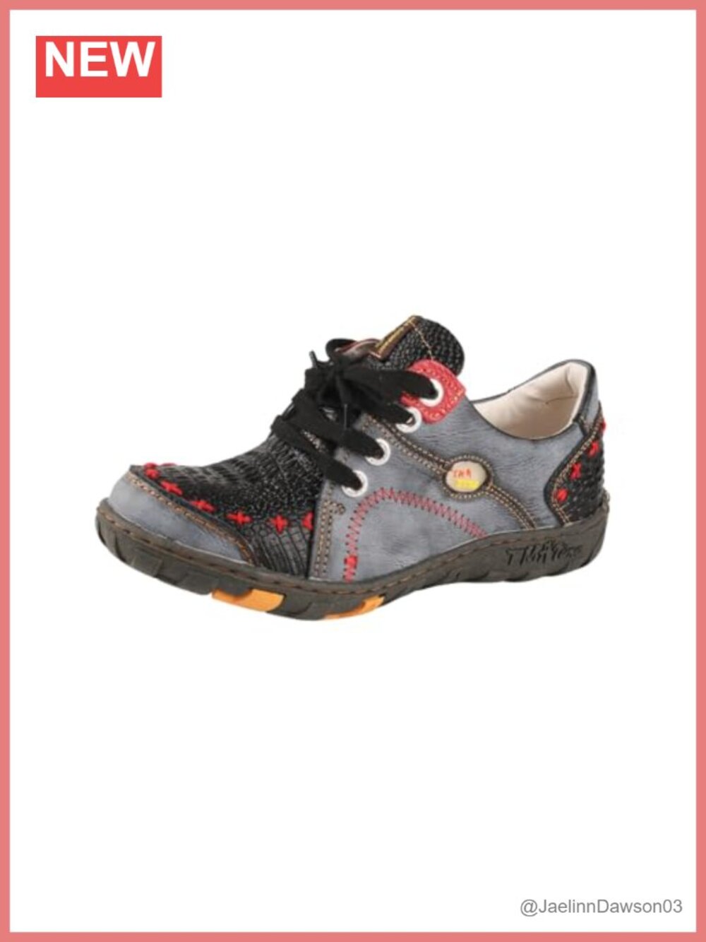 Women's Lace-up Flat Leather Oxfords Patchwork Anti-Slip